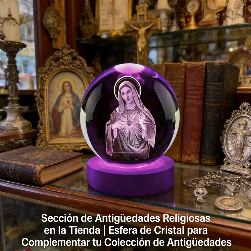 Bola de Cristal de la Virgen de Guadalupe con Luz LED - Envío Local México