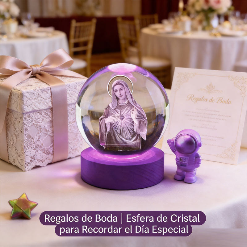 Bola de Cristal de la Virgen de Guadalupe con Luz LED - Envío Local México