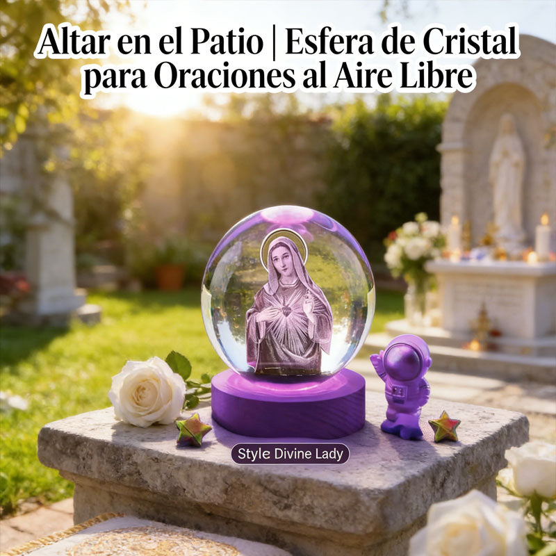 Bola de Cristal de la Virgen de Guadalupe con Luz LED - Envío Local México