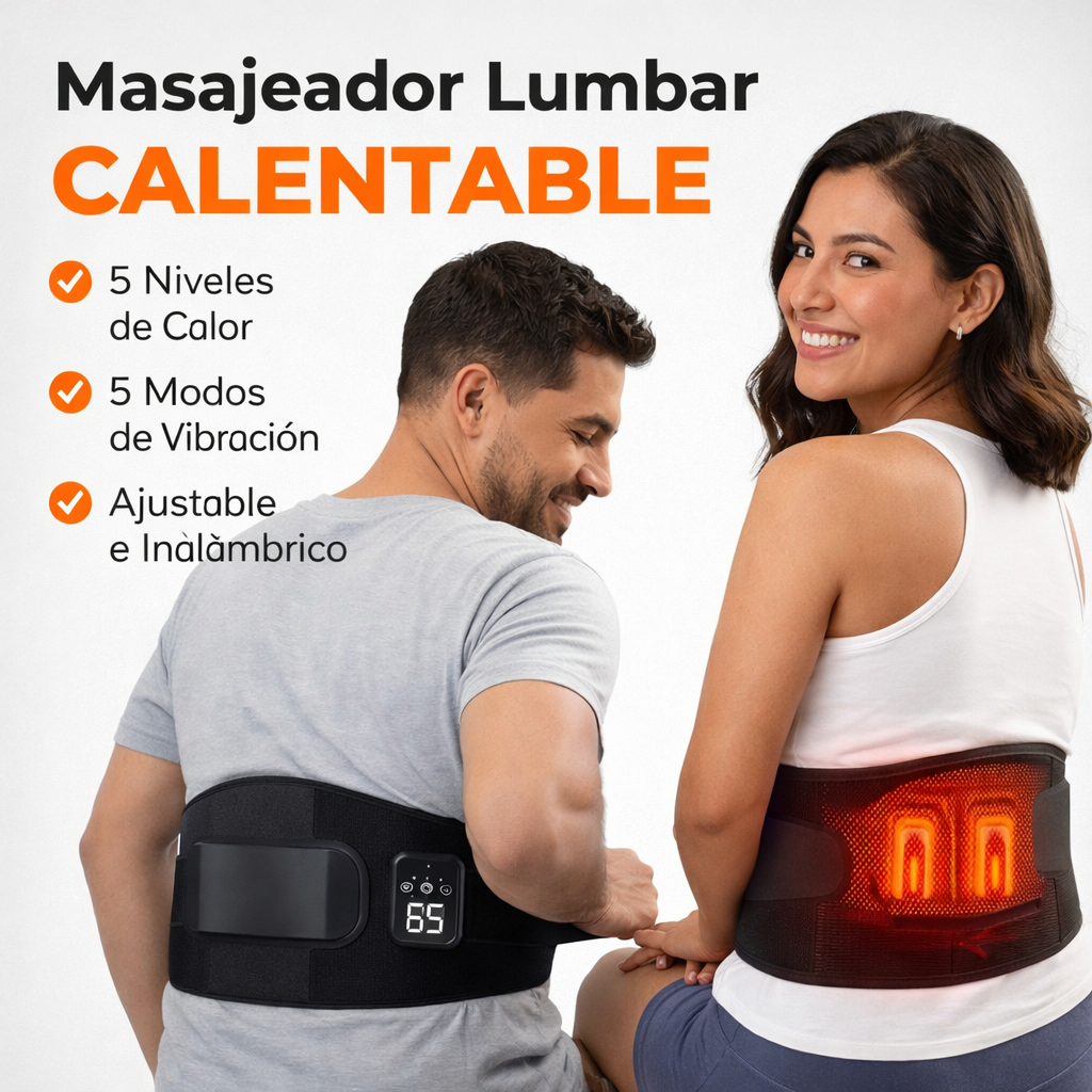Soporte lumbar ajustable de neopreno con doble ajuste - Envío local México